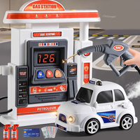 Gas Station Toy for Kids Simulation Gas Pump Toy Model with Spray Car Set Pretend Play Educational Toys Gifts for Boys Girls