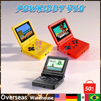 POWKIDDY V90 Retro Game Console IPS Screen Flip Handheld Console Open System Game Children's gifts Console Video Game Consoles