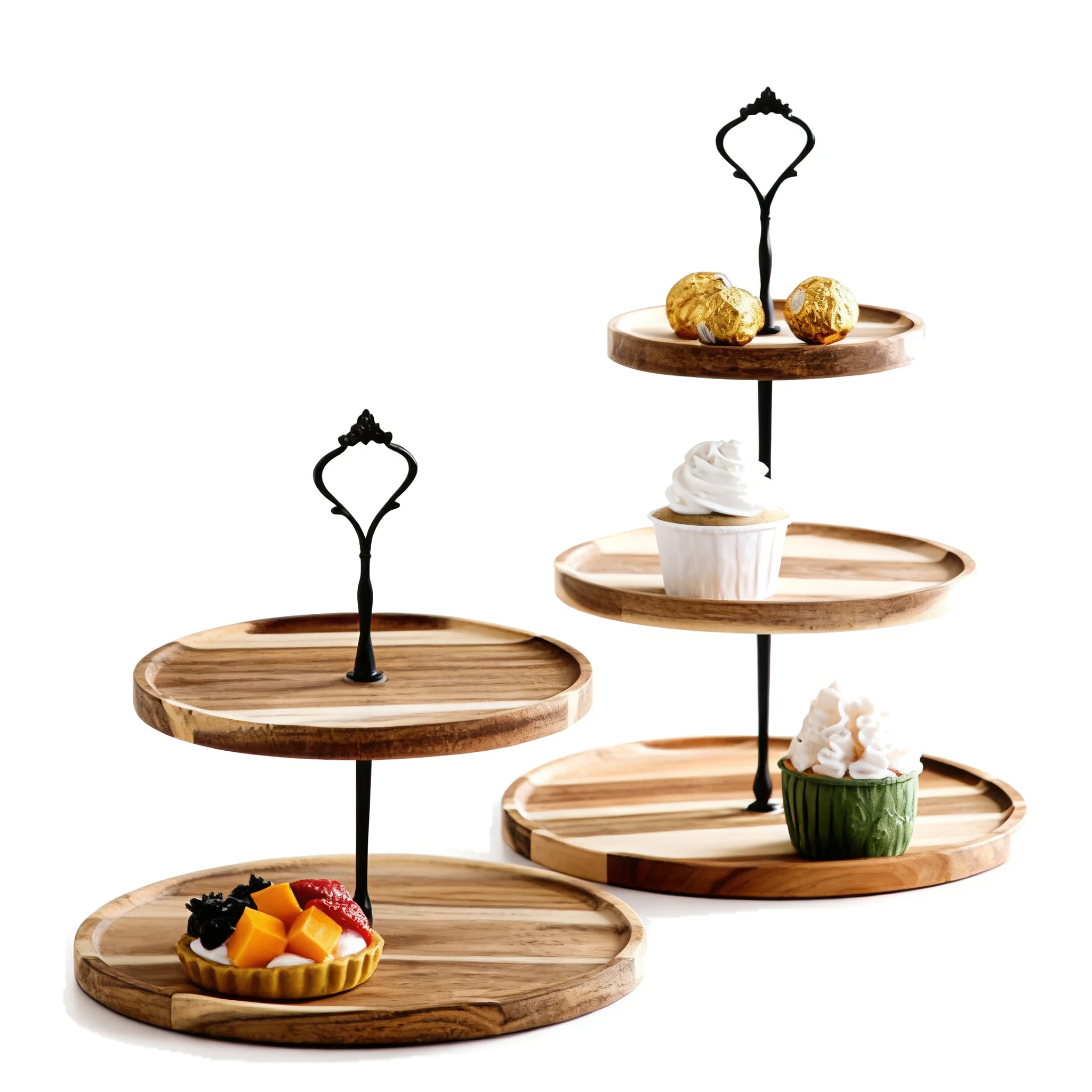 Elegant Rustic Cupcake Stand Crafted Cup Cake Tower Stand Suitable For 24 Cupcakes Attractive Tray