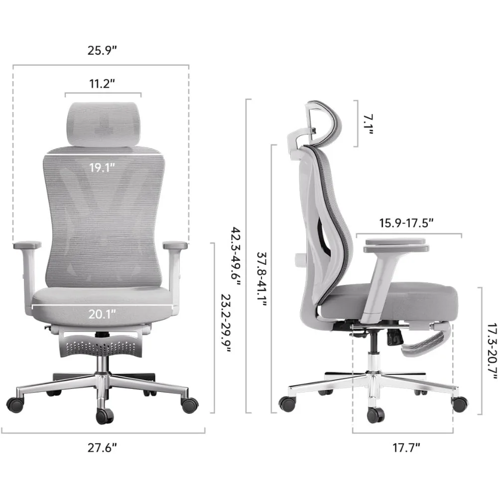 P5 Ergonomic Office Chair, Desk Chair with Adjustable Lumbar Support and Height, Comfortable Mesh Computer Chair with Customized