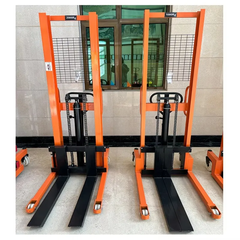 1 ton 1.6 meters forklift hydraulic manual stacker forklift manual pallet truck stacker