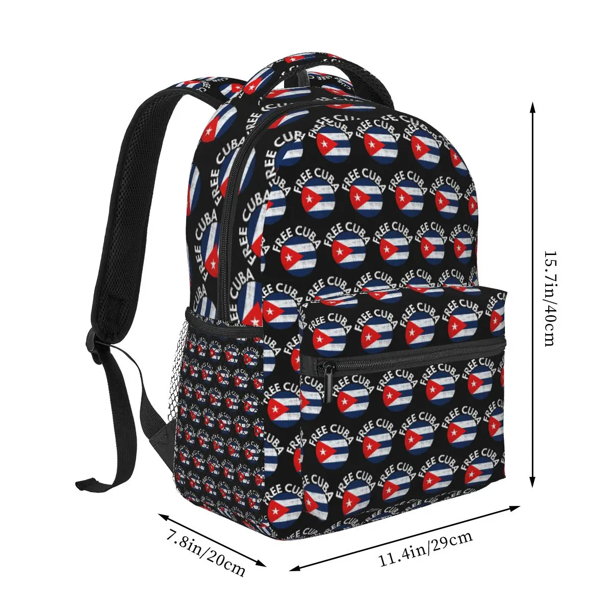 Cuban Cuba Country Flag Student Backpack School Bag Hiking Travel Daypack for Boys Girls Fashion Bookbag Shoulder Bags