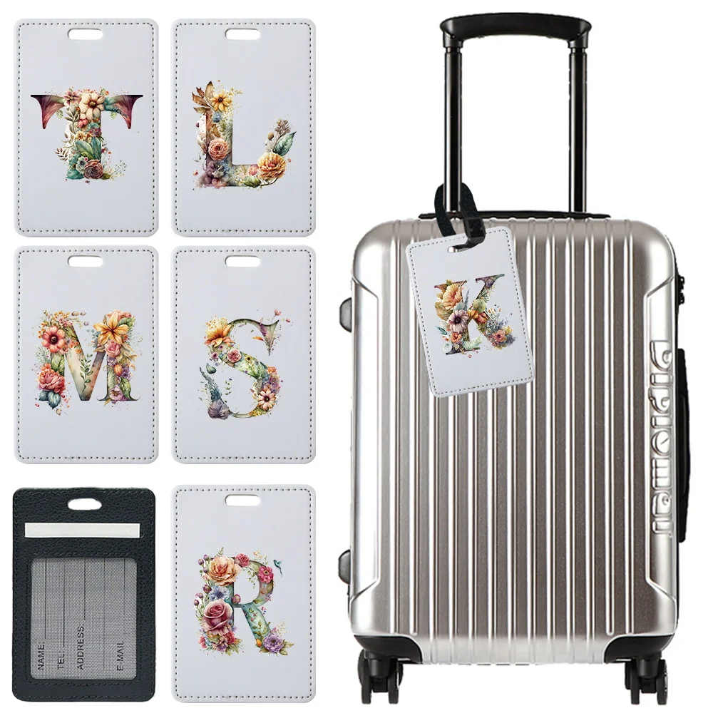 

прочные защитные обложки для паспорта, 1 шт., многофункциональный дорожный держатель для паспорта, чехол для багажной бирки из искусственной кожи с цветочным узором и буквами