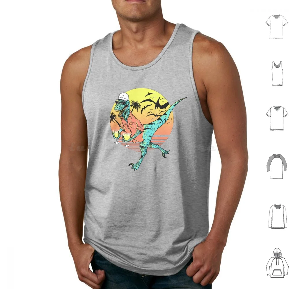 Hold On To Your Margaritas Tank Tops Vest Sleeveless Margarita Dino Dinosaur Velociraptor Raptor Drink Run Pteranodon Meme
