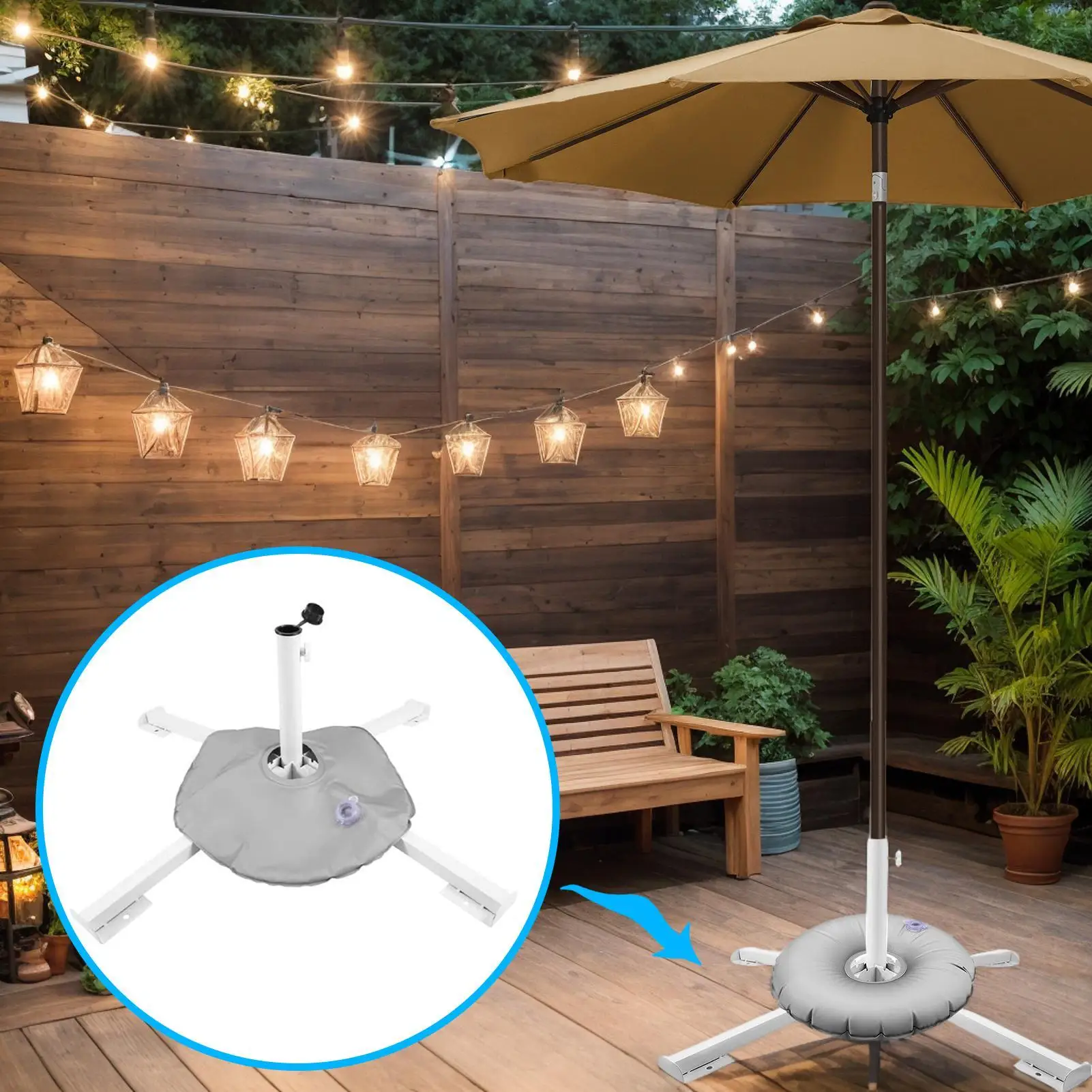 

Beach Umbrella Stand Base Outdoor Beach Umbrella Stand Heavy Duty Outdoor Sunshade Attachment Holder for Outside Travel Balcony