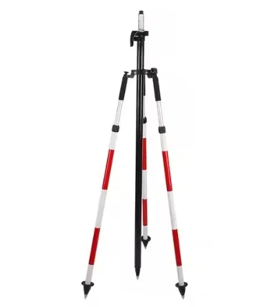 Surveyor's Triangle Surveying Instrument Prism Pole Tripod 1 Set Aluminum,Reddish White High Stability,Conveniently Portable