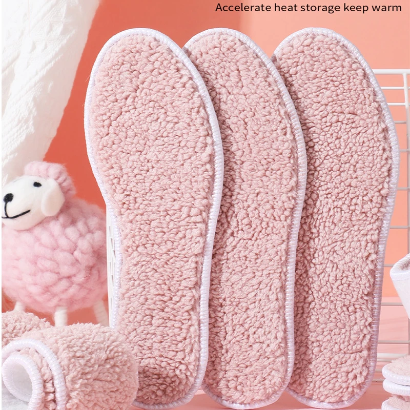 Soft Massage Pad Cashmere Winter Thermal Insoles Man Woman Insole Insert Keep Warm Fleece Insole Thicken Soft for Shoes Thicken