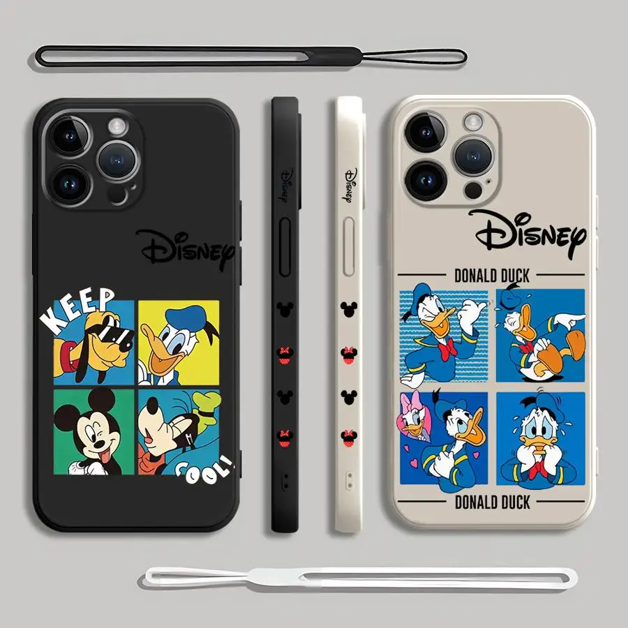 Dinsey دونالد داك حافظة هاتف لطيفة لهاتف آيفون 11 12 13 14 15 16 Pro Max XR XS 7 8 SE 15 Plus 13 حافظة صغيرة ناعمة من البولي يوريثان #3