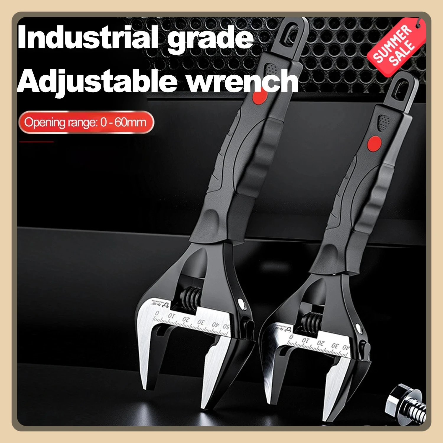 

10 Inch Adjustable Open End Wrench Multifunctional Measuring Spanner Household Hand Repair Tools