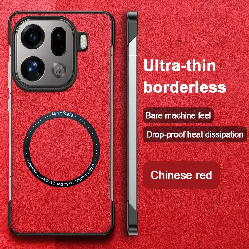 حافظة هاتف رفيعة للغاية من الجلد غير اللامع لهاتف OPPO Find X9 Pro X8 Ultra Plus للشحن اللاسلكي المغناطيسي غطاء مقاوم للصدمات #4