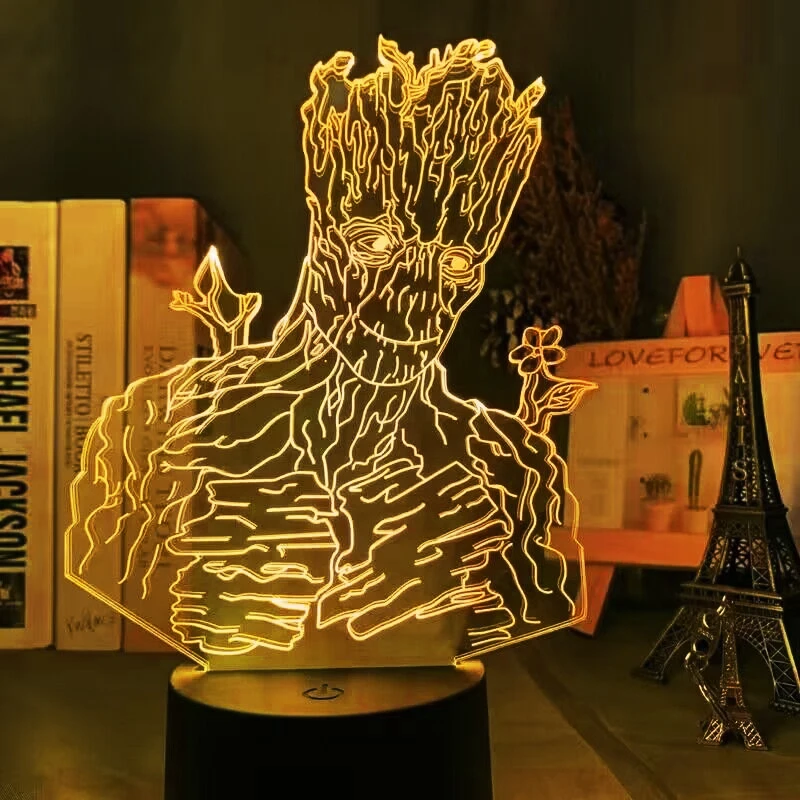 Veilleuse LED 3D Avengers Marvel pour enfants, figurines d\'action Anime Groot, bébé Groot, arbre Galaxy, jouets modèles, décoration de chambre,