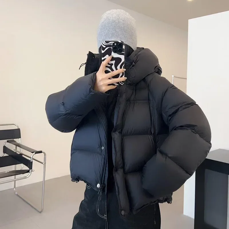 المرأة أسفل سترة معطف المرأة أسفل سترة 2025 جديد دافئ مقنعين سميكة الأبيض بطة أسفل الترفيه الشتاء المرأة أسفل سترة