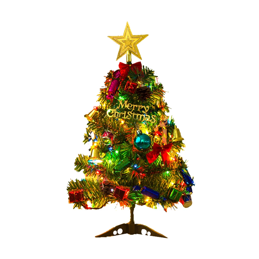 

50Cm Christmas Tree Set LED Multicolor Fiber Optic Lights Artificial Decorations for Holiday Home Window Display