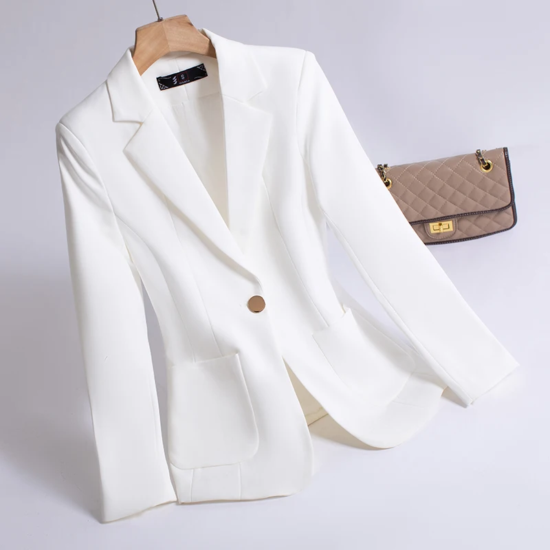 Naviu 春 2025 高品質の女性のブレザーオフィストップ長袖制服ジャケットプロの環境に