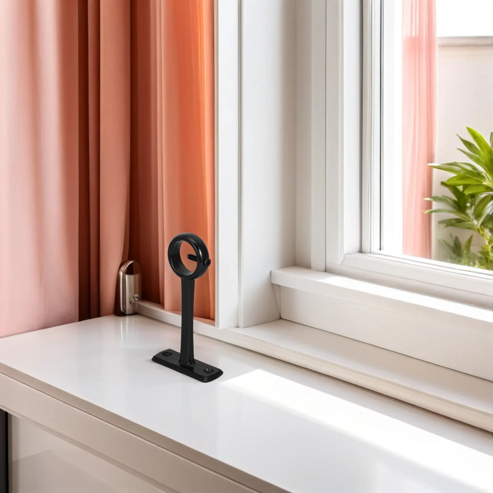 Heavy Duty Curtain Rod Holder Closet Rod Bracket Ceiling Mount Aluminum Alloy Drapery Pole Hooks Hangers Wall Mounted Window