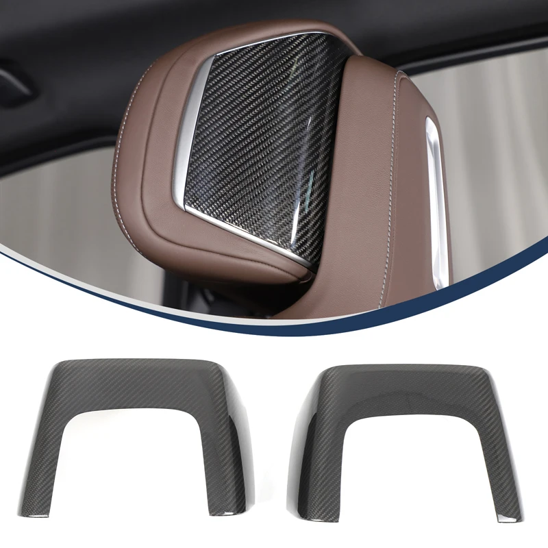 

For BMW 7 Series G70 2023+ Real carbon fiber Car headrest decorative panel frame sticker car interior protection accessories