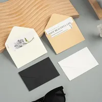50pcs 10.5x7cm Envelopes 120g Kraft Paper Greeting Card Business Card Mini Western Envelopes for Wedding Invitation Gift Packing