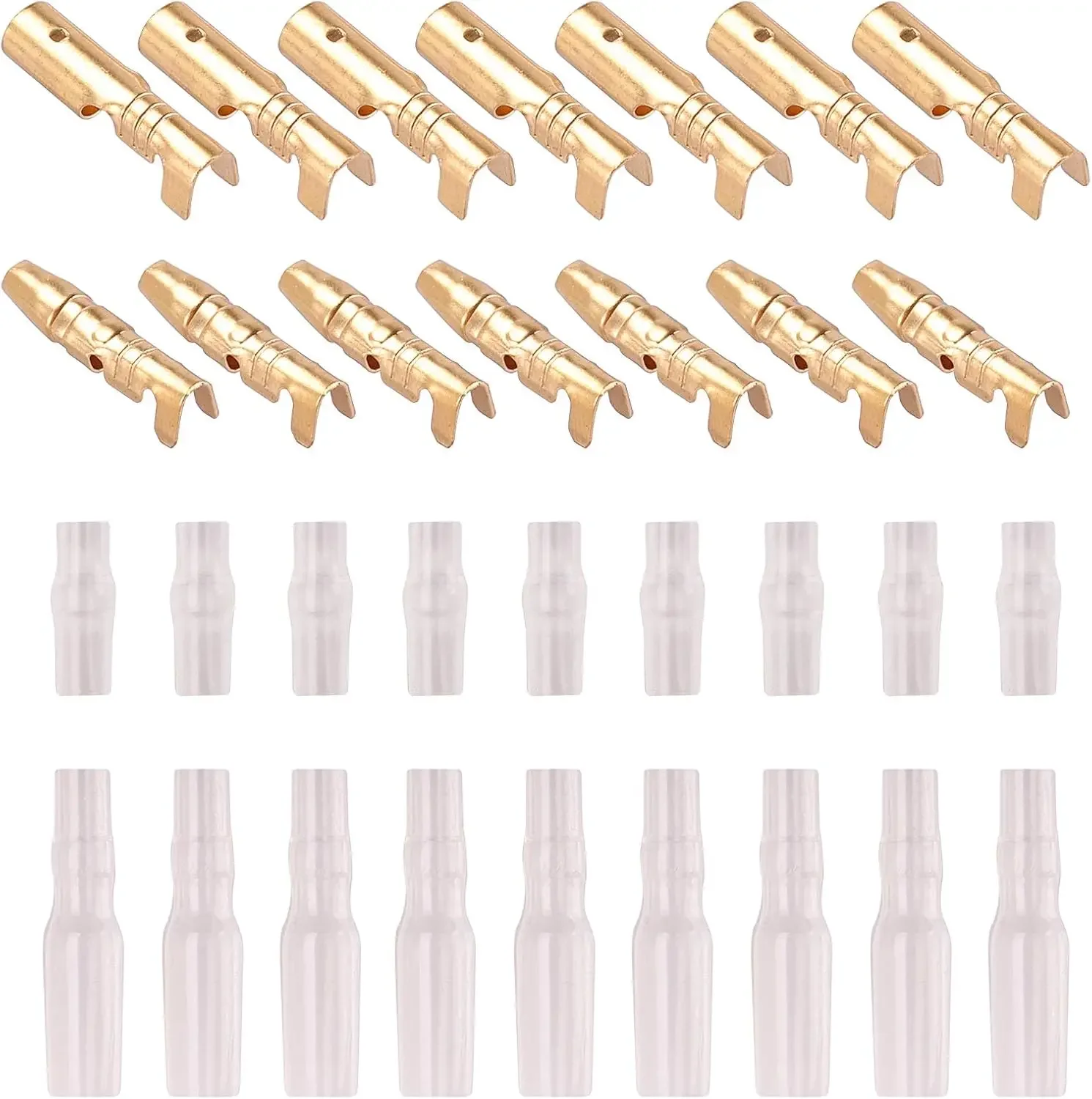 200PCS 3.9mm Bullet Connectors Kit Brass Bullet Male & Female Wire Terminals Connector with Insulation Cover for Motorcycle Moto image 4