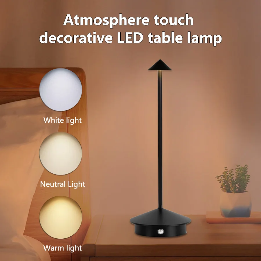 

Cordless Table Lamp Rechargeable Touch LED Desk Lamp Portable Dimmable Night Light for Outdoor Dining Table Restaurant Bar