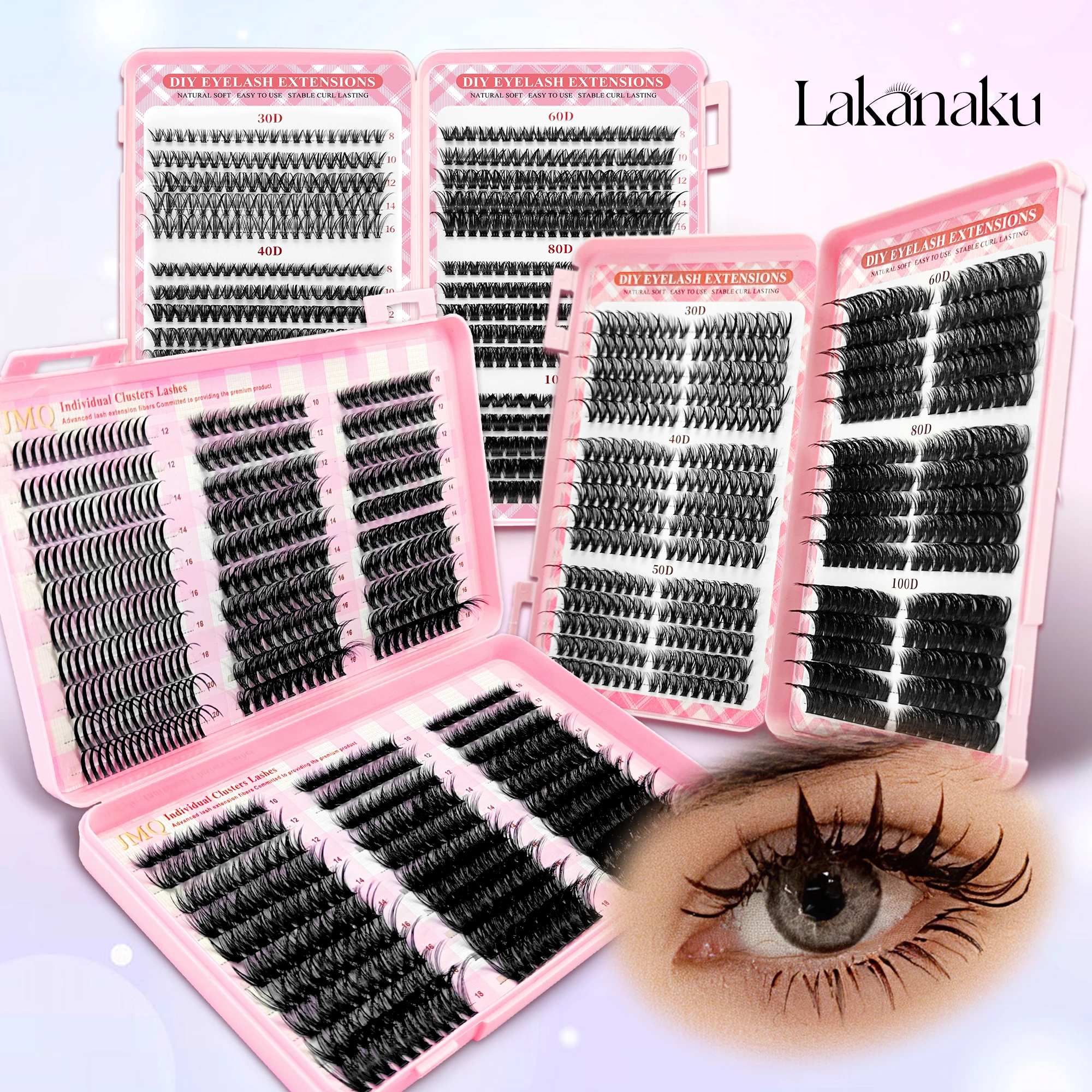 Wispy Ciglia fai-da-te Libro Cluster soffici Estensioni delle ciglia Ventole di volume Ciglia individuali fai-da-te all'ingrosso