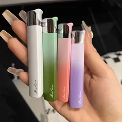 High Beauty Women's Inflatable Lighter Personalized Compact Outdoor Portable Windproof Lighter for Gift Cigarette Accessories