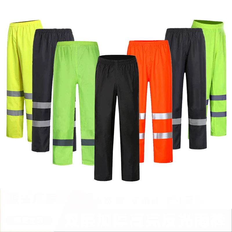 Reflective Rain Pants for Men Outdoor Wear-Resistant and Dirt-Resistant Waterproof Trousers for Cycling Hiking Working Overalls