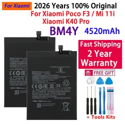 2026 Years 100% Original 4520mAh BM4Y Battery For Xiaomi Poco F3 Redmi K40 Pro K40Pro Mi 11i Batteries Bateria+Tools Fast Ship