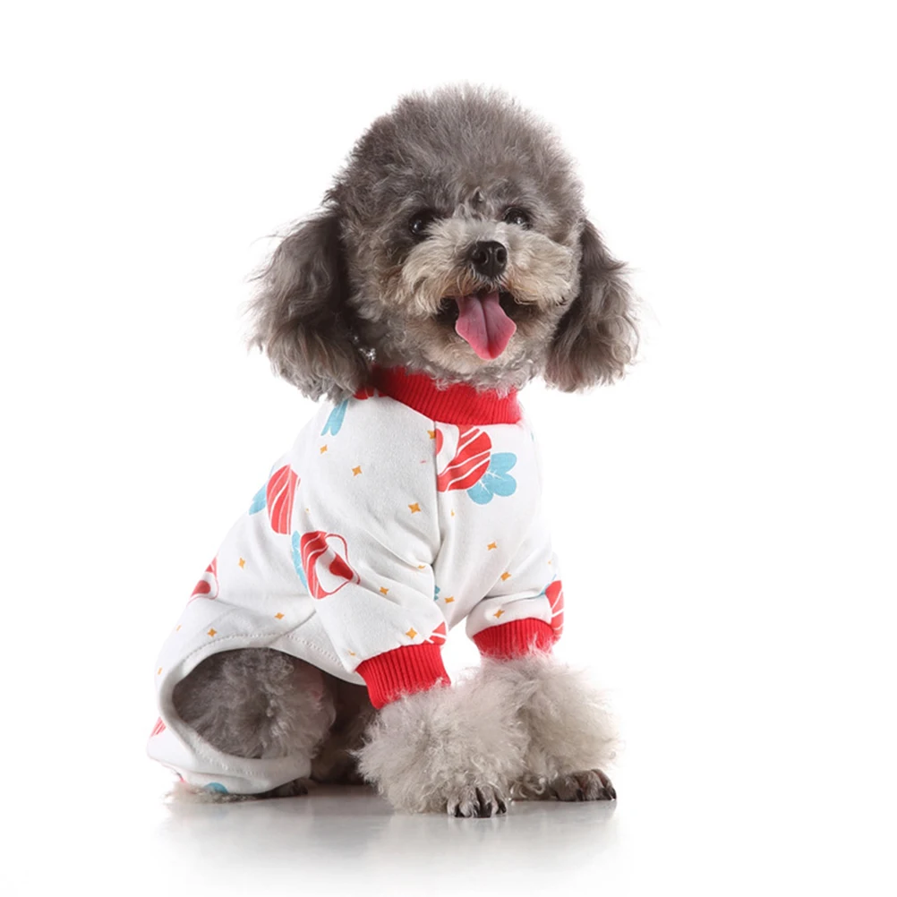 

Cotton Pet Pajamas Dog Clothes Hoodies Winter Sweater Party Costume Home Clothes Fashion Print Comfortable for Small