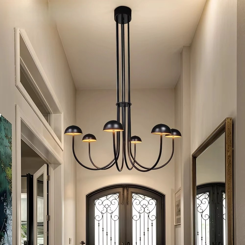 

Black Modern Long Ceiling Chandelier For Living Room Kitchen Table Island Sleek Linear Design Ceiling Hanging Light