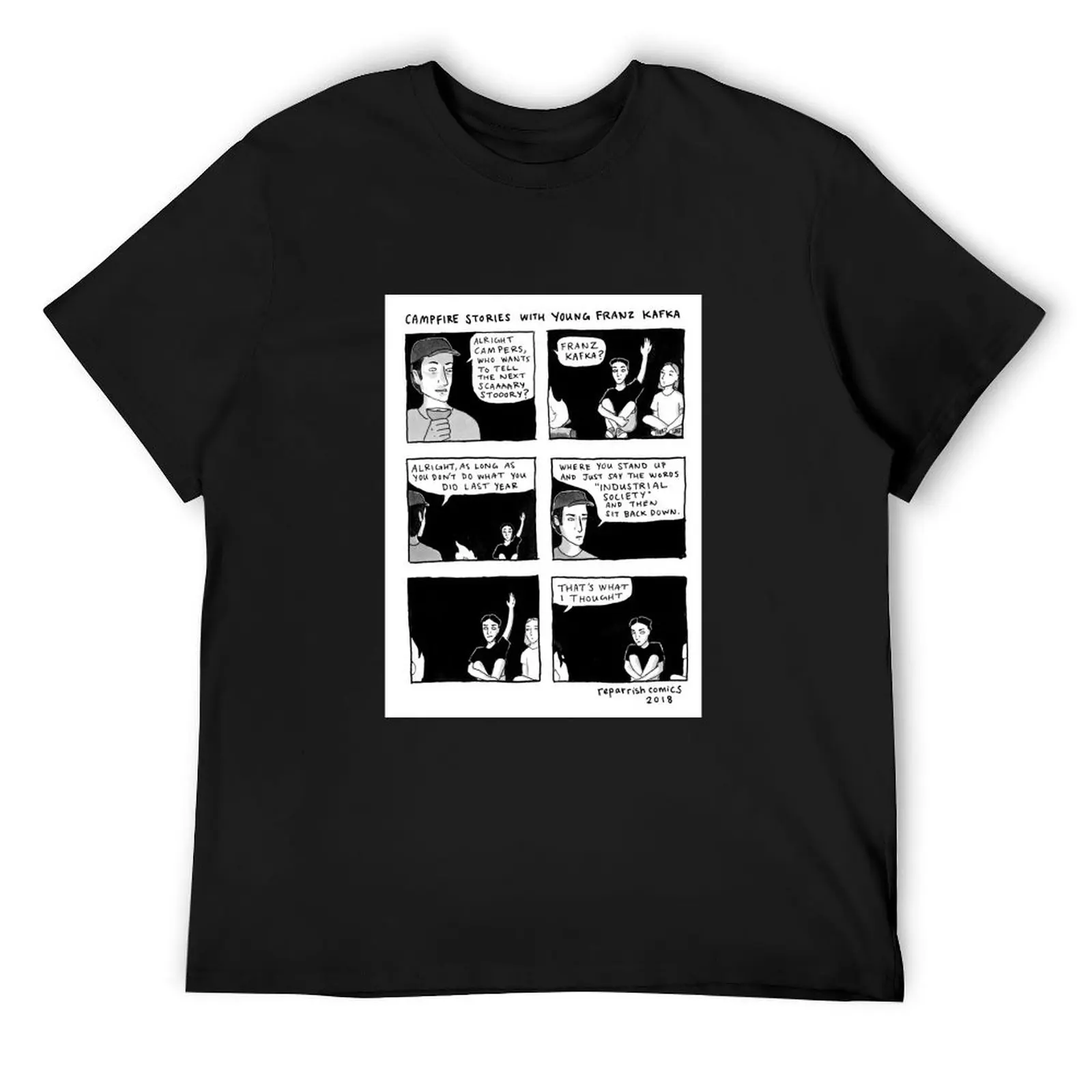 Campfire Stories With Young Kafka T-Shirt sports fans graphic tee shirt blacks street wear mens t shirts casual stylish