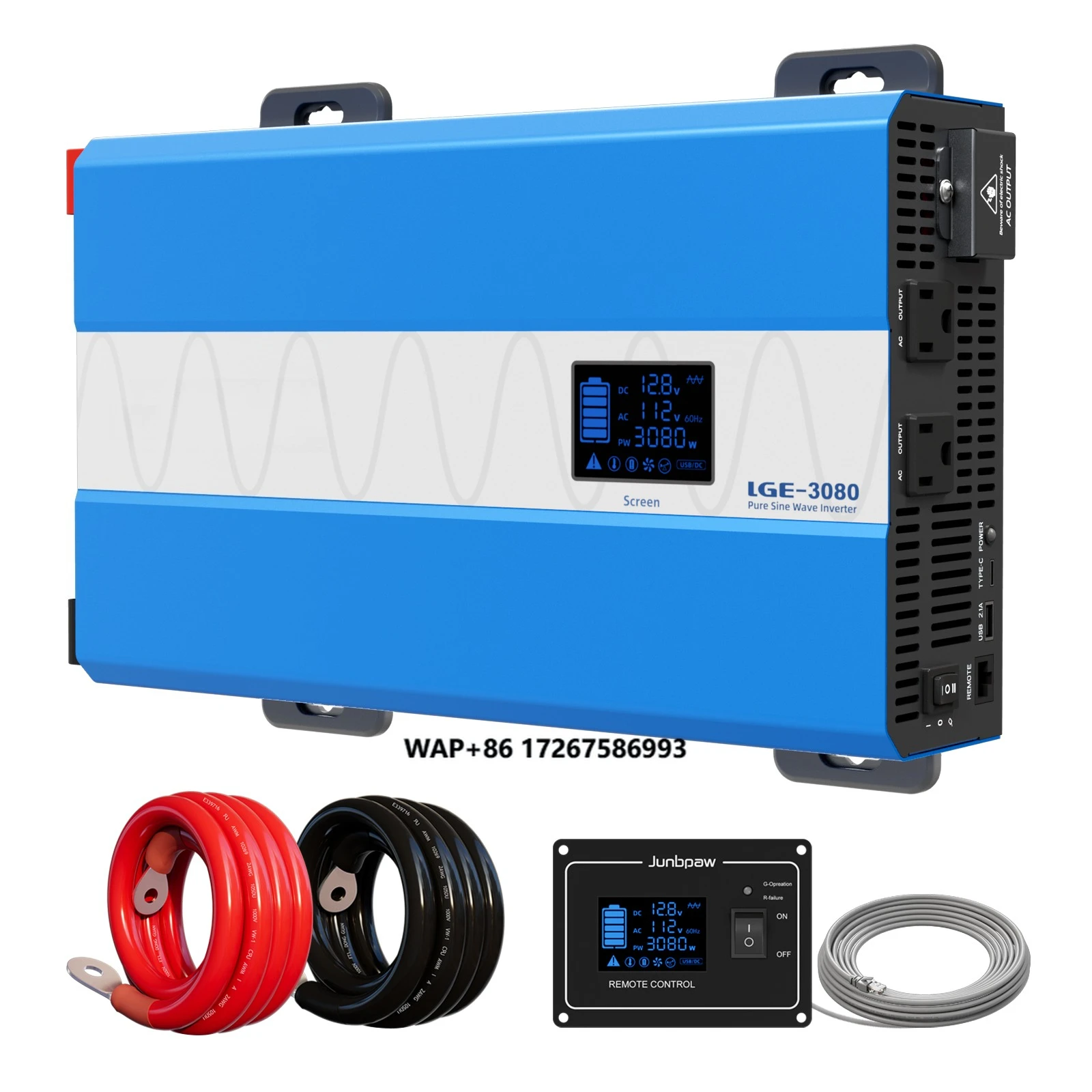 

Premium Quality 3000W DC/AC Pure Sine Wave Inverter for Car and Communication Applications 12V/24V/48V to 100V/110V/120V