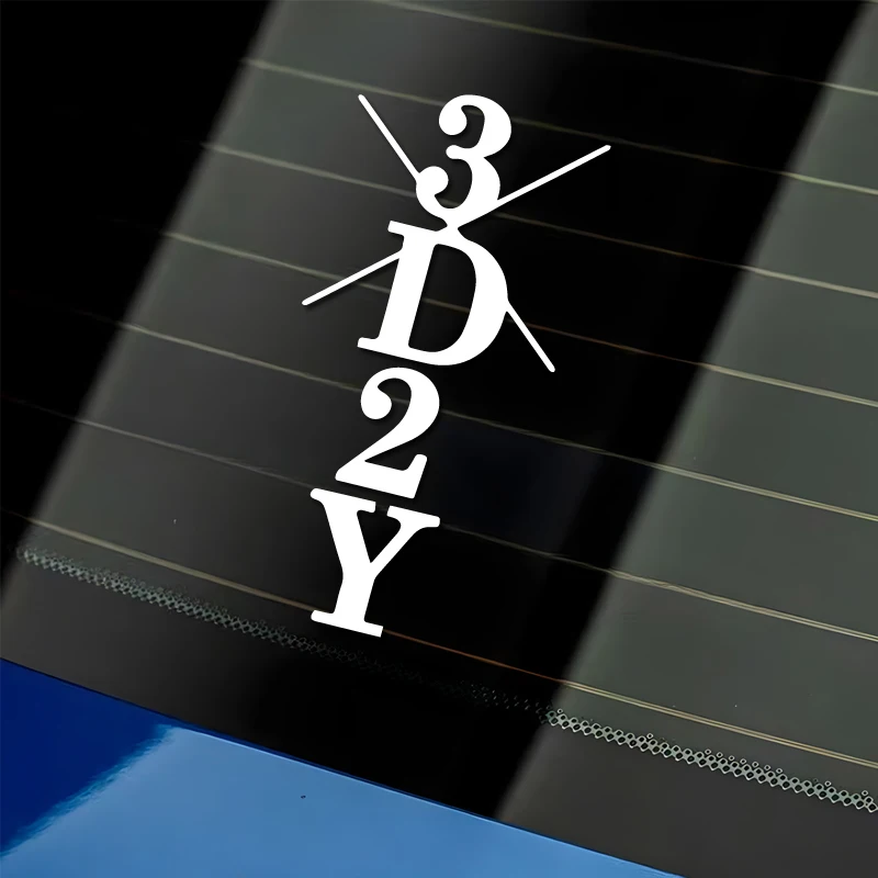 “3D2Y” Decal, Creative & Fashion Decal for Anime Fans, High Quality for Car Truck & Laptop, Waterproof Car Exterior Decoration