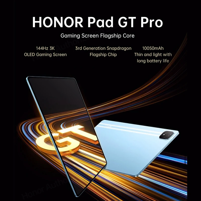 Honor Pad GT Pro Tablet 12.3 inch 3K 144Hz OLED Screen Pad 3rd Snapdragon 8s Processor 10050mAh Long Battery Life