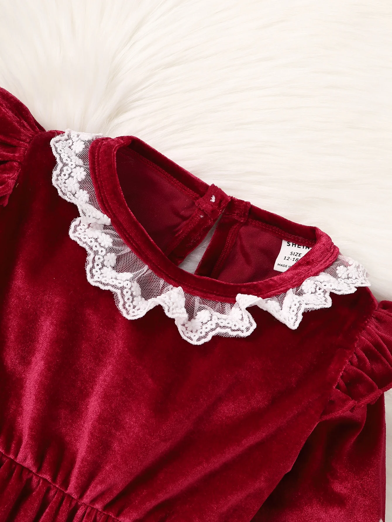Cute Baby Girl Red Velvet surface Lace Bodysuit +top hat 0-2 year old baby girl spring And autumn Bodysuit Festival Clothing
