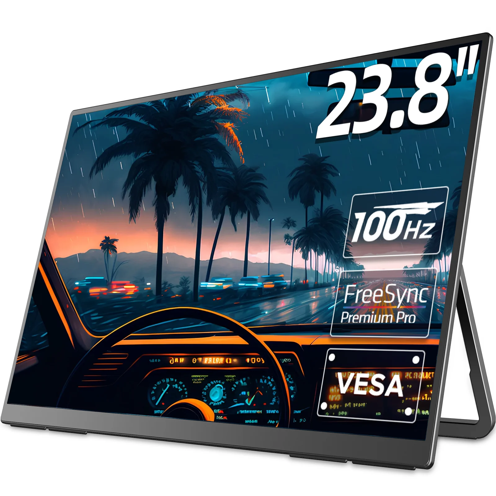 

EVICIV UMax 23 компьютерный дисплей 23,8" 100 Гц FreeSync портативный монитор 1080P IPS экран встроенный держатель USB-C HDMI для ноутбука ПК Mac Phone PS5 игровая консоль