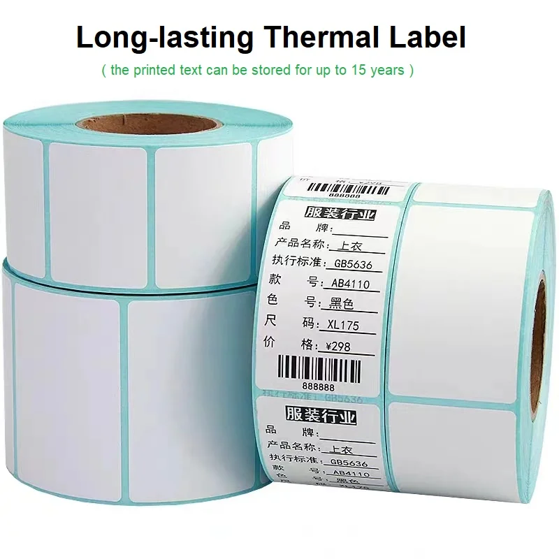 Long lasting three-proof sticker paper 70 75 80 mm Blank  thermal label paper bar code self-adhesive printing paper