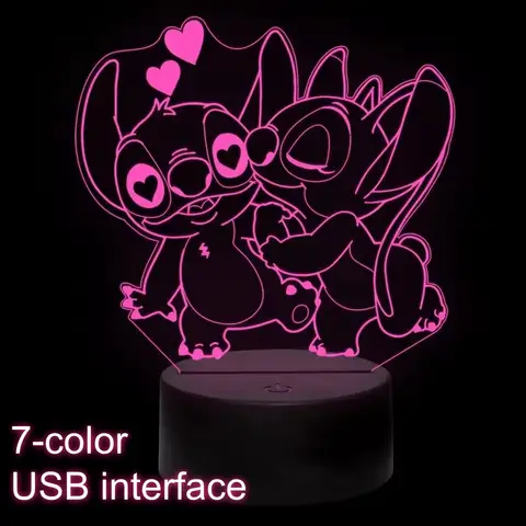 कावई स्टिच 3डी इल्यूजन नाइट लाइट यूएसबी इंटरफेस और स्मार्ट टच रूम डेकोर लैंप स्टिच फिगर बच्चों के जन्मदिन के उपहार के साथ 10 best sales डेको सिलाई - №8