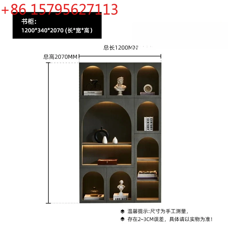 

Итальянский минималистичный светлый роскошный книжный шкаф в древнем стиле, современное простое украшение из цельного дерева, дизайнерский стиль, мода