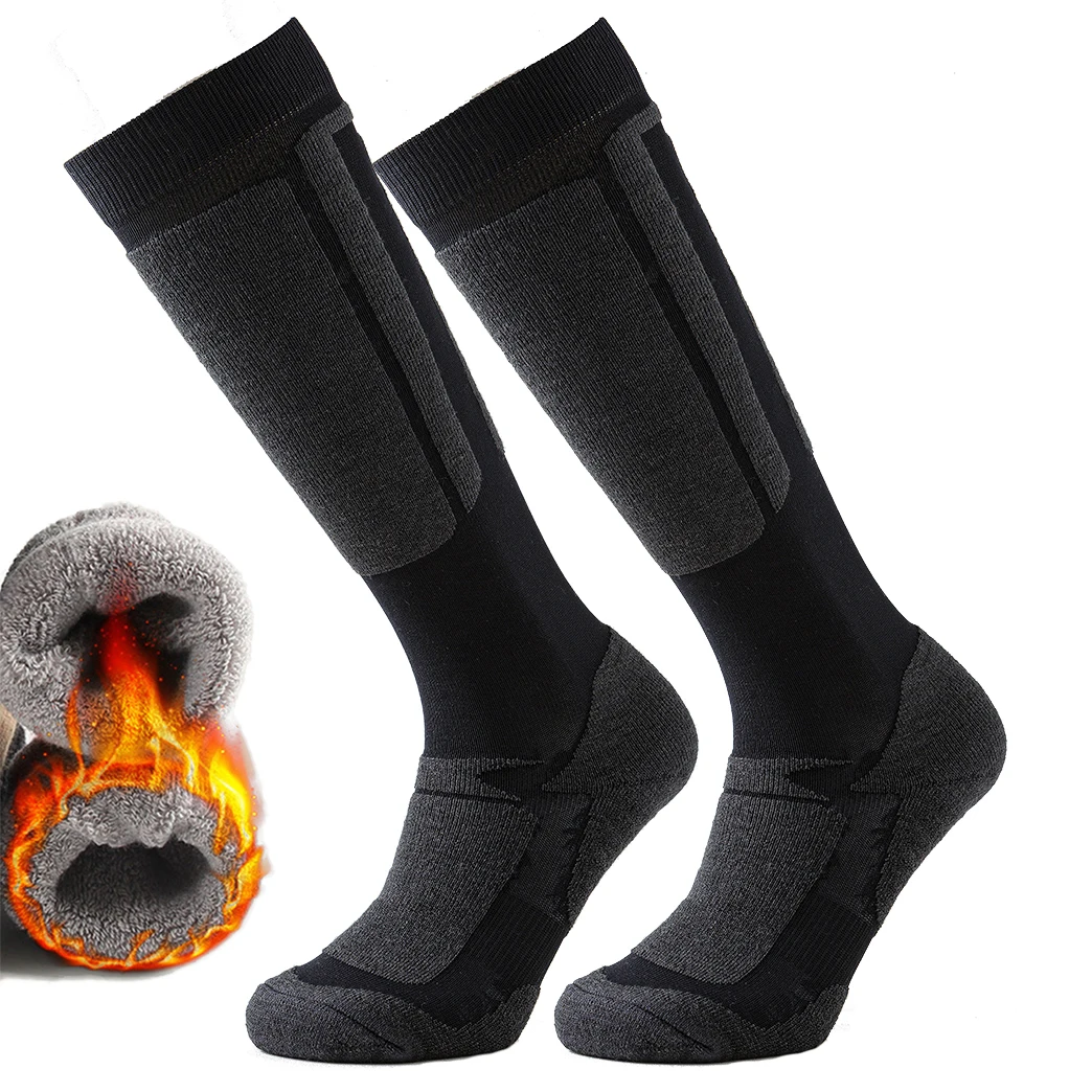 Männer Frauen Skifahren Socken Winter Erwärmung Dicke Knie Hohe Lange Socken Snowboard Outdoor Sport Socken Handtuch Unten Terry