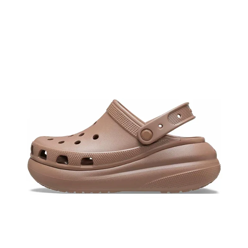 Crocs Classic Crush Clog Latte Stylish High-Quality Durable Soft Everyday Casual Comfort Fit Cushion for Men Women 207521-2Q9