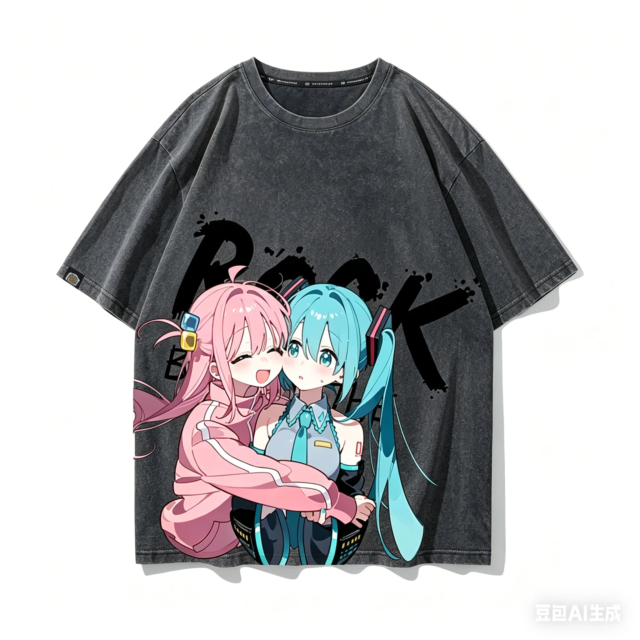 Bocchi the Rock! Camiseta lavada para amantes del anime, ropa para todo el año, ropa con personalidad, tallas grandes, ropa informal unisex, ropa clásica para parejas