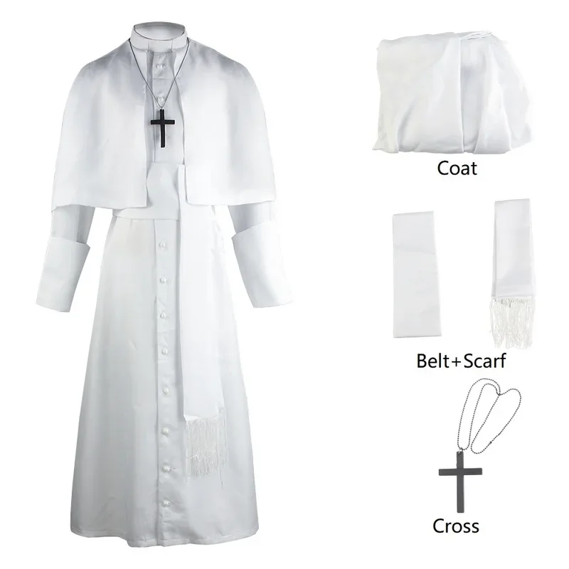 ยุคกลางสีทึบพ่อเครื่องแต่งกายฮาโลวีน Pastor COSPLAY เครื่องแต่งกาย