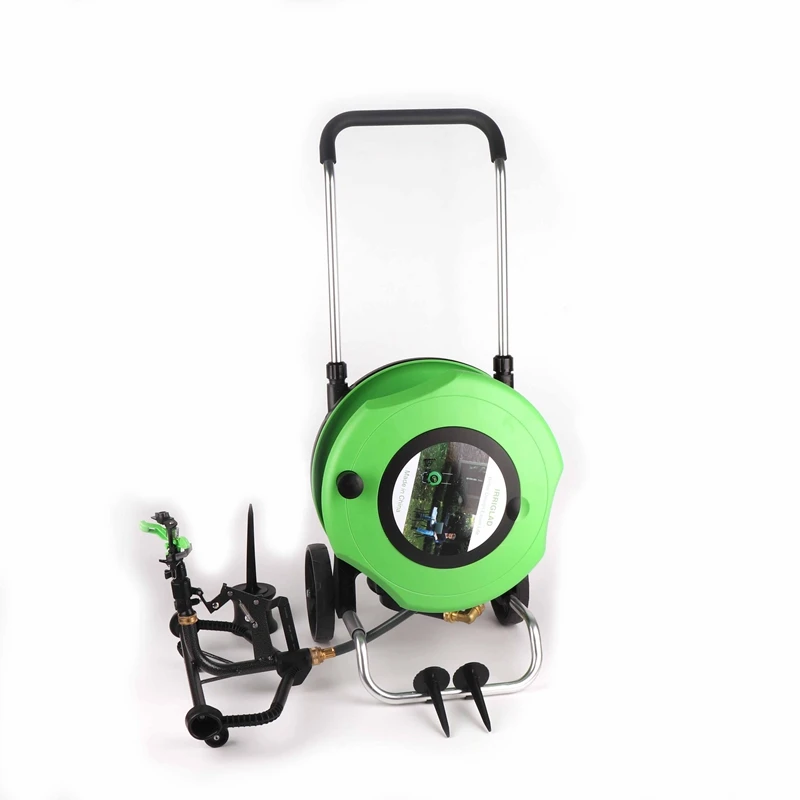 IRRIGLAD Second Generation 20m Farm Sprinkler Automatic Steel Metal Portable Garden Hose Reel Hose Cart