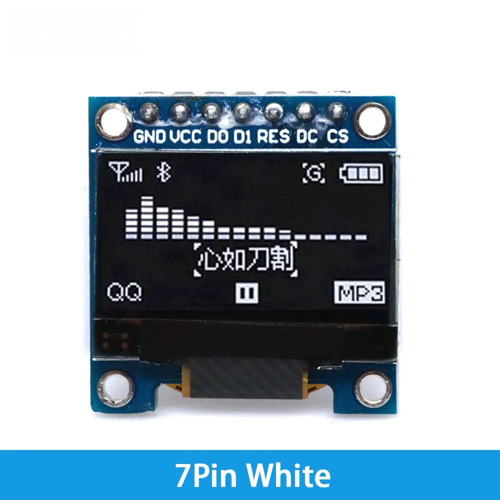 OLED Display Tech pour Ardu370.96, disponible en blanc et bleu, 0.96 pouces, IIC, I2C Communiquer, 4 broches