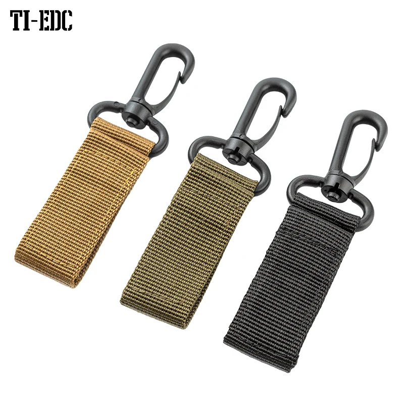 360-degree Rotating Hooks Belts Keychains Outdoor Accessories Tactical Backpacks Bags Keyword Keychain Carabiner Ring   Tool