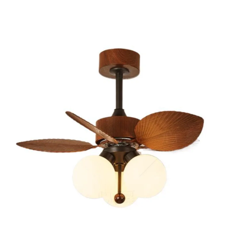 Medieval Restaurant Fan Light French Retro Bedroom Silent Eye Protection Ceiling Fan Lamp
