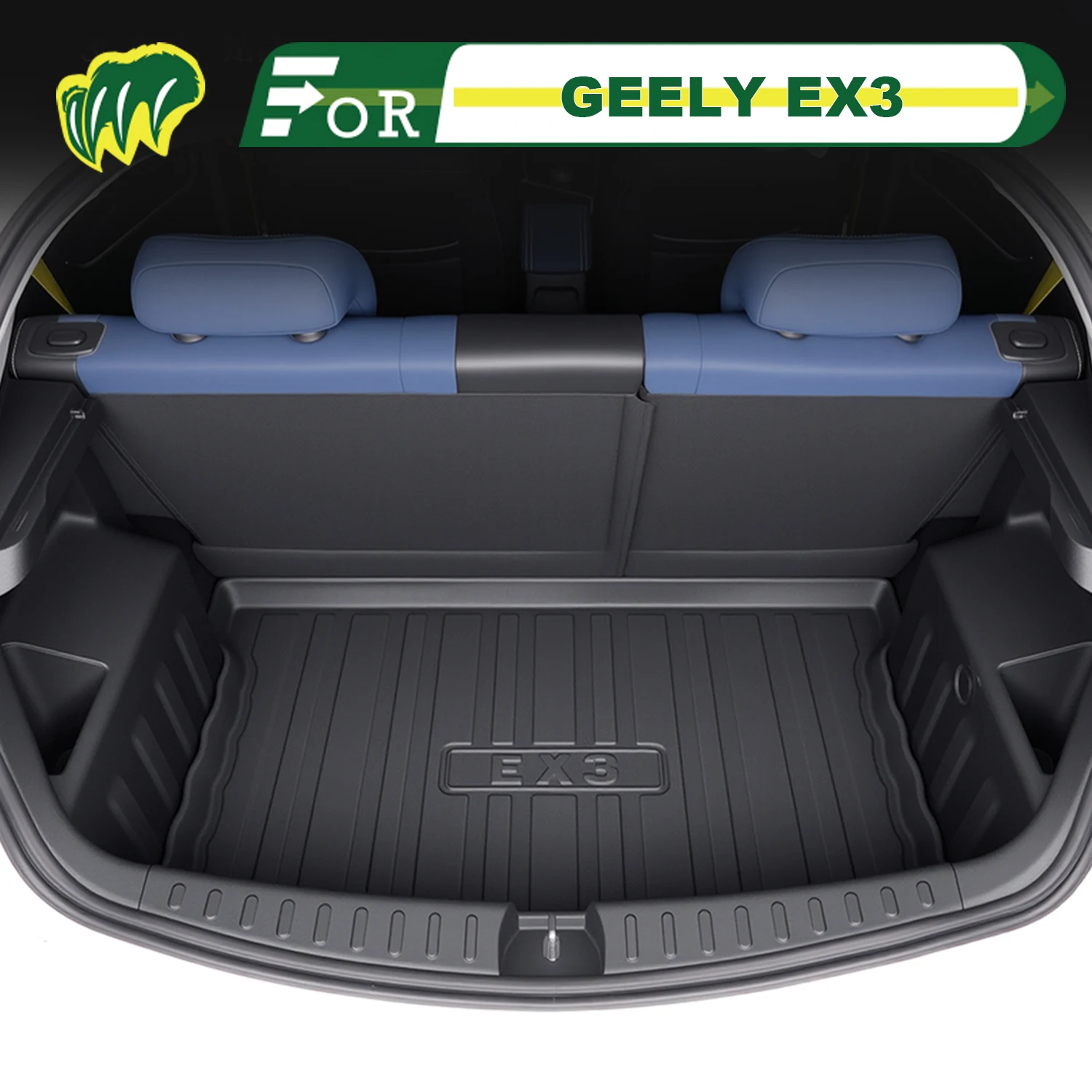 

Для GEELY EX3 2021-2025 TPE индивидуальный коврик для багажника автомобиля всесезонный коврик для багажника 3D-образный задний багажник коврик для защиты багажника
