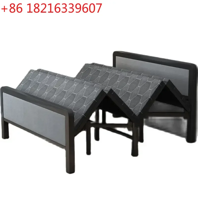 

*Folding Bed Double Home Simple Rental House Noon Break Bed Office Single Nap Hard-Based Bedroom Sets Beds