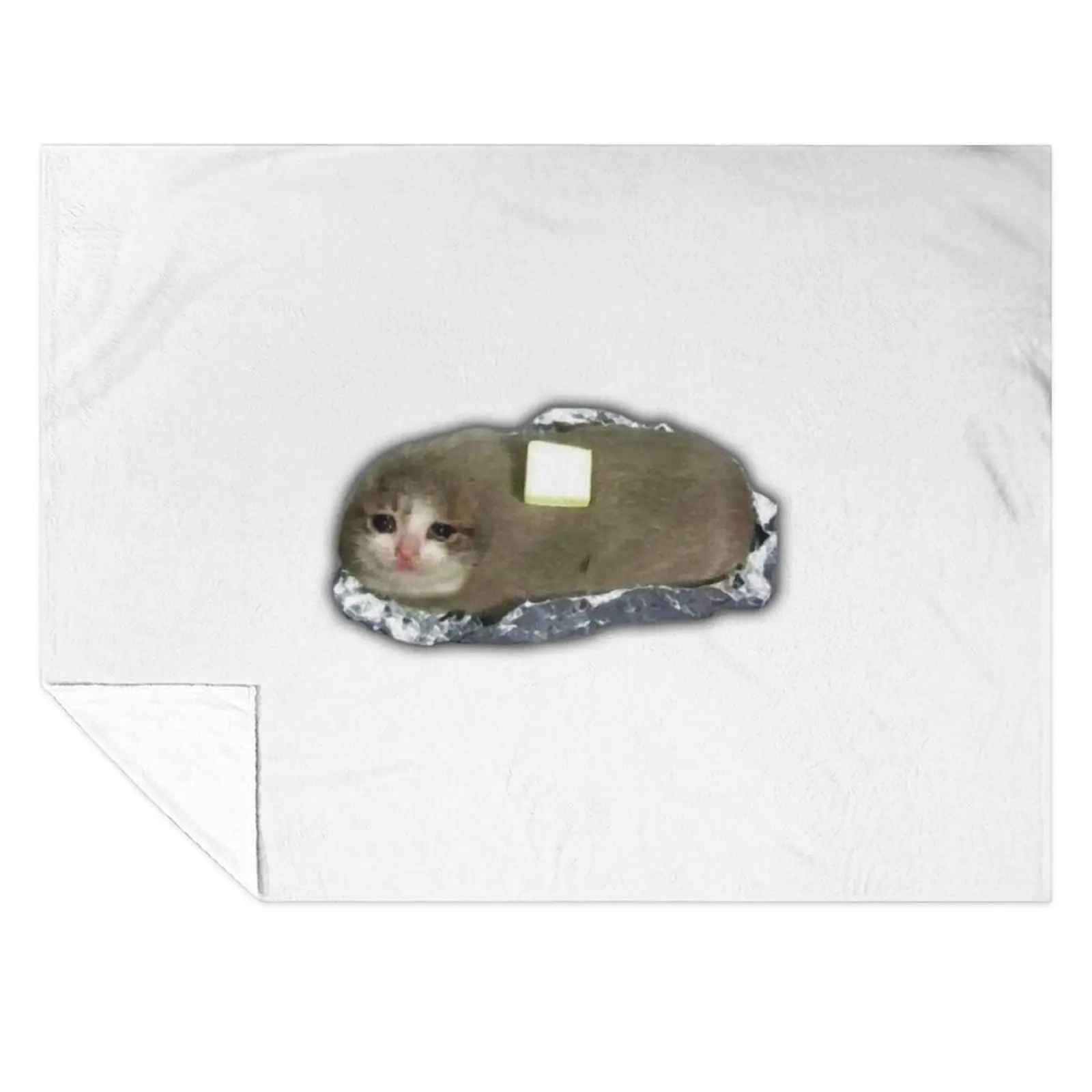 

sad potato cat with butter Throw Blanket Travel Decorative Throw Blankets For Sofas Blankets