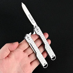NO.60 Blade Utility Knife Cutting Paper EDC Stainless Steel Folding Knife Interchangeable Blade Portable Pocket Knives Security